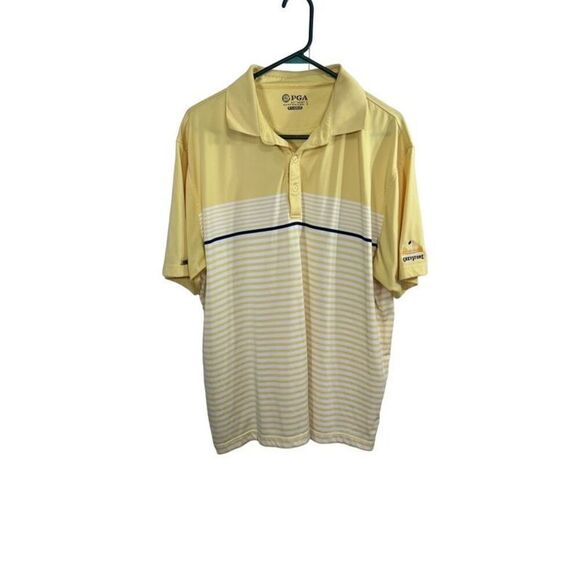 Mens PGA Golf Polo Shirt Greystone Logo Authentic Size XL Performance Yellow - Picture 1 of 9